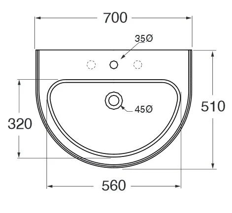 Раковина Azzurra Charme CHA270 bix1