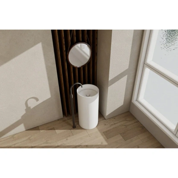 Раковина напольная Abber Stein 40 см белая матовая AS2516-H