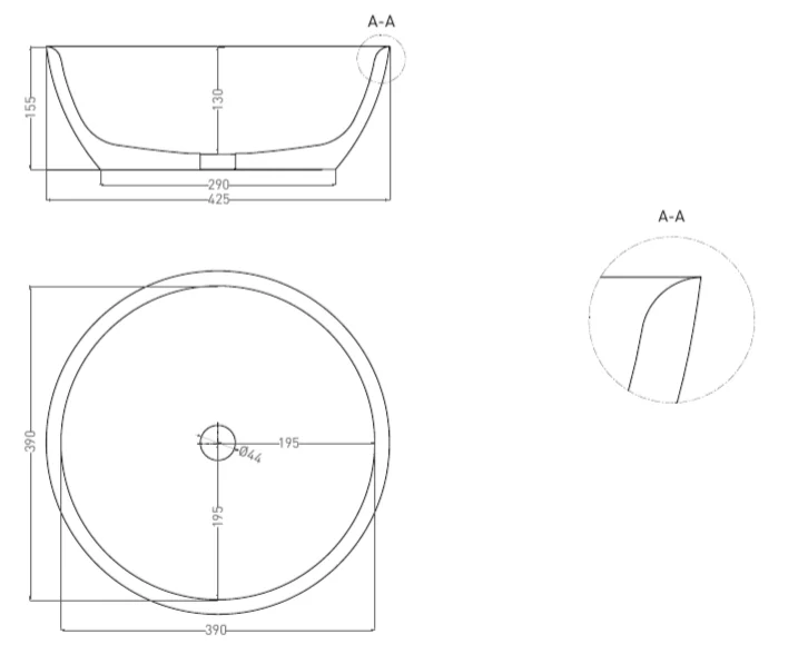 Раковина Salini Alda 02 42 см накладная, покраска по RAL полностью 1102210MF