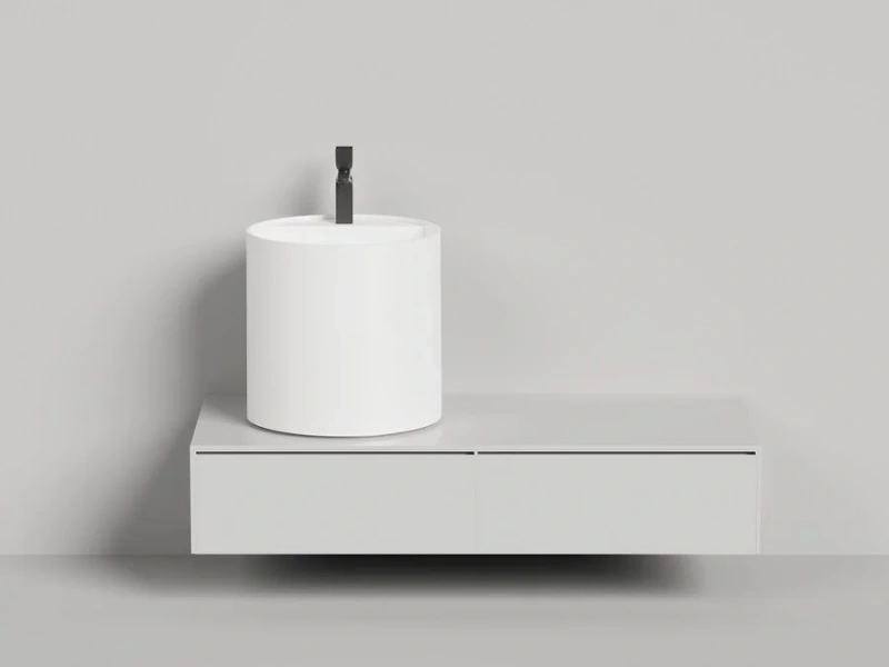 Раковина Salini Armonia Round Top 03 45 см белая матовая 130423TM Staron