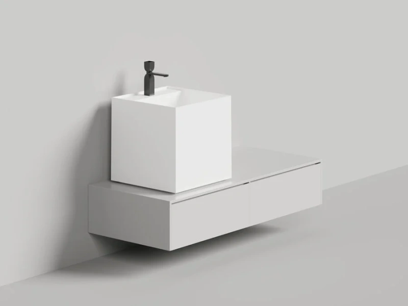 Раковина Salini Armonia Square Top 03 белая матовая 130523TM Staron