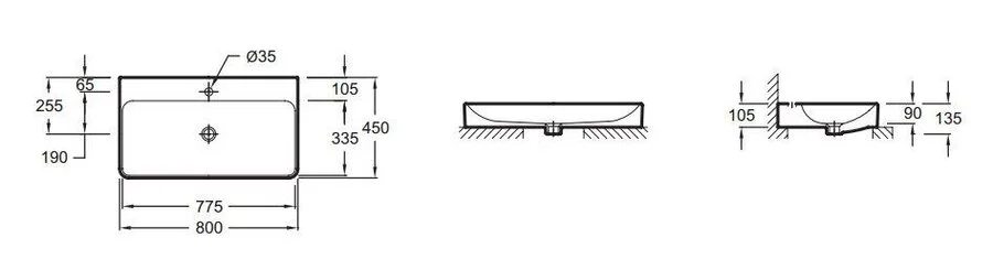 Раковина Jacob Delafon Vox 80 см накладная EVC112-00