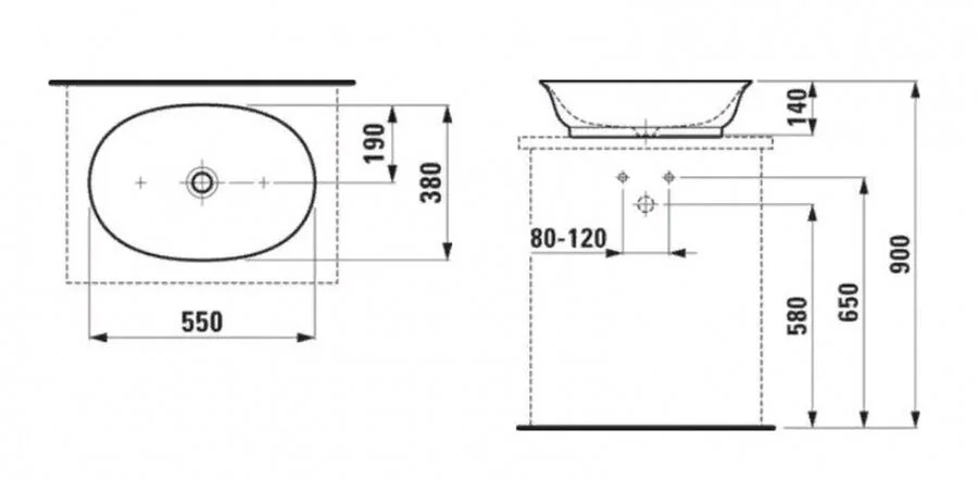 Раковина Laufen The New Classic 55 см белая 8.1285.2.000.112.1