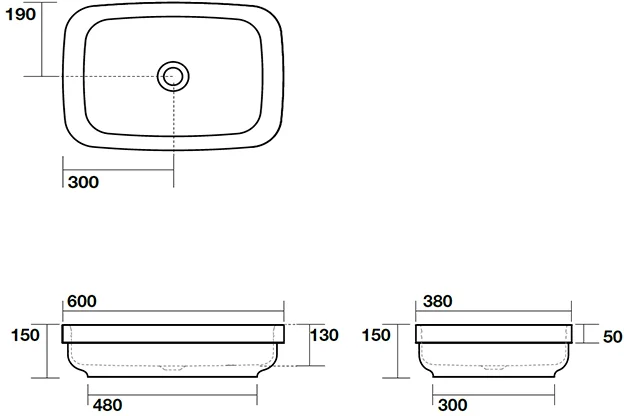 Раковина Kerasan Tribeca 60 см накладная, Nocciola 514381 Staron