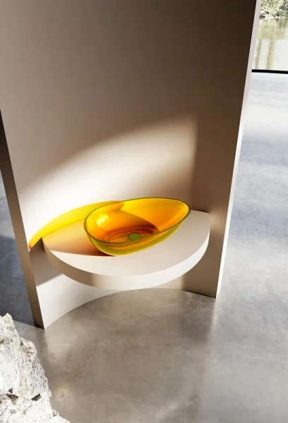 Раковина Abber Kristall 60 см желтая AT2811Amber