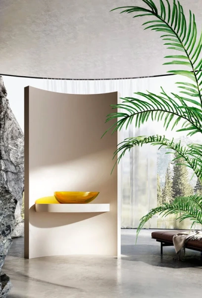 Раковина Abber Kristall 60 см желтая AT2811Amber