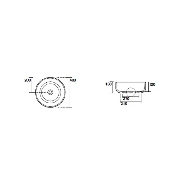 Раковина Kerasan Nolita 40 см Borgogna Matt 534475 Staron