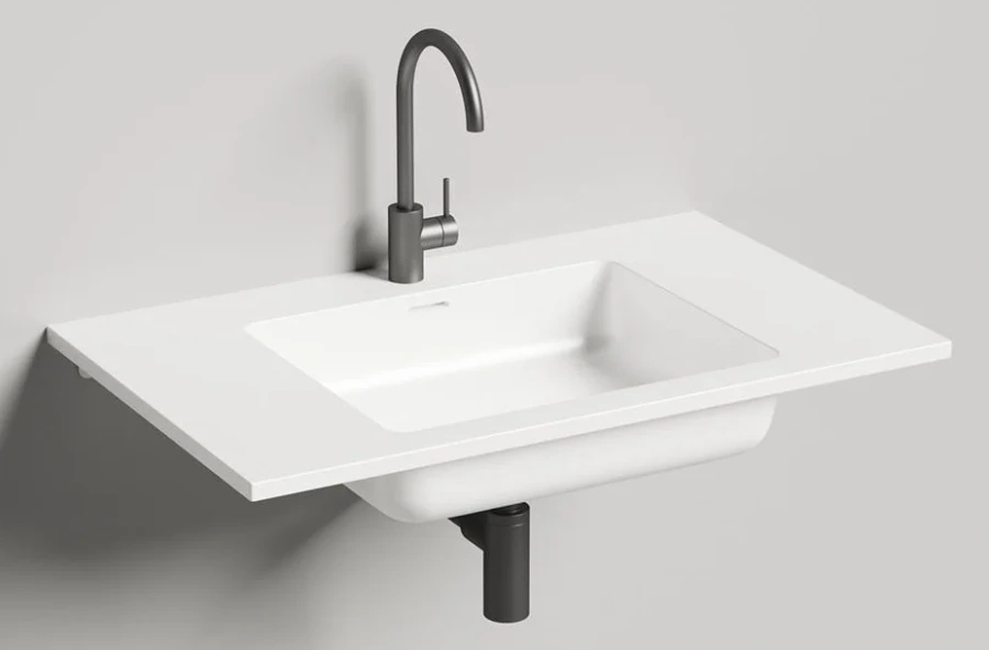 Раковина Salini Onda 80 см белый матовый 1402201M