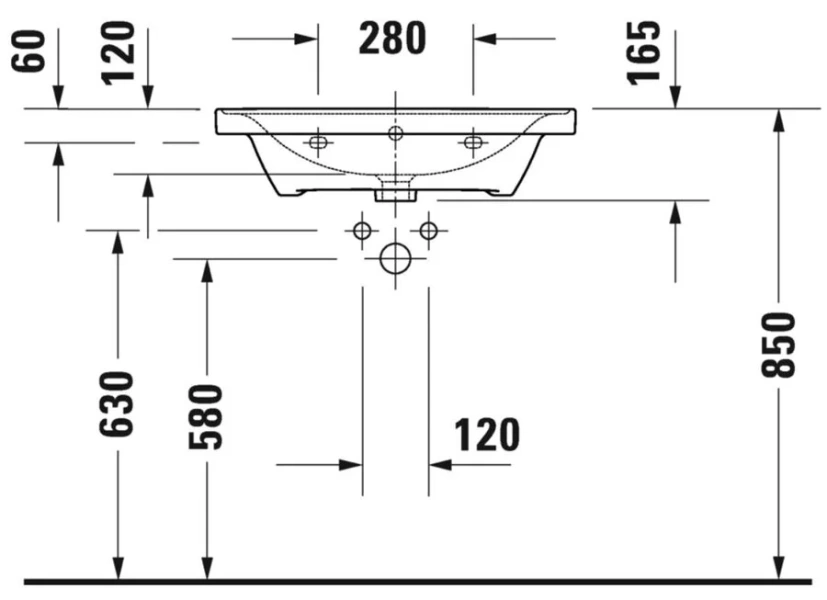 Раковина Duravit D-Neo 65 см белая 2367650000 Staron