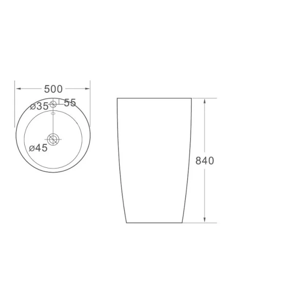 Раковина напольная SantiLine 50 см черная матовая SL-4004MB