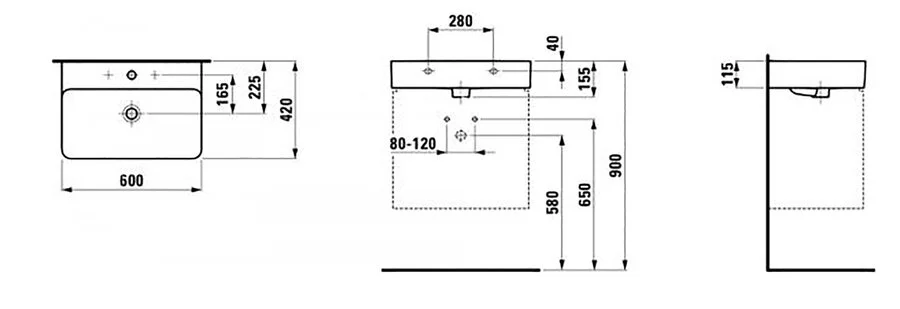 Раковина Laufen Val 60 см белая 8.1028.3.000.104.1