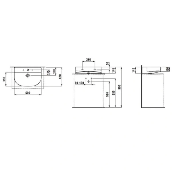 Раковина Laufen Sonar 60 см белая 8.1634.2.000.104.1