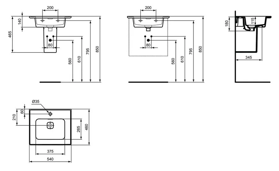 Раковина Ideal Standard Strada II 54 см с отверстием для смесителя T298801