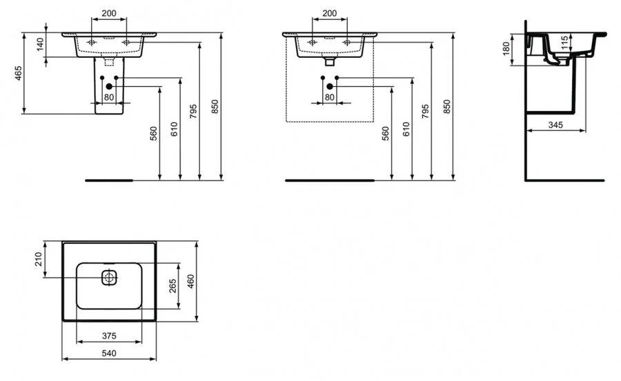 Раковина Ideal Standard Strada II 54 см без отверстия под смеситель T363201