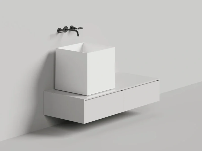 Раковина Salini Armonia Square 03 45 см без отверстий под смеситель 130513G Staron