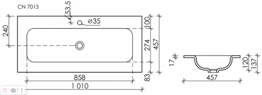 Раковина Ceramica Nova Grace 101 см капучино матовый CN7013MC