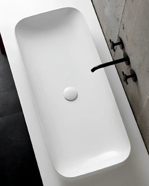 Раковина Azzurra Elegance 90 см прямоугольная ELLG090400S0BI/(ESO90 bi)*0