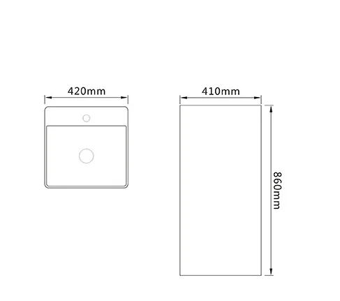 Раковина напольная SantiLine 42 см под мрамор SL-4005MM