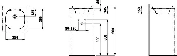 Раковина встраиваемая Laufen Ino 8.1730.1