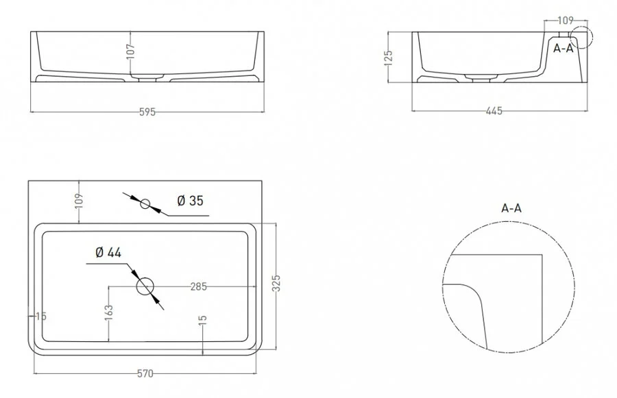 Раковина Salini Ottavia 60 см белая 1103101G