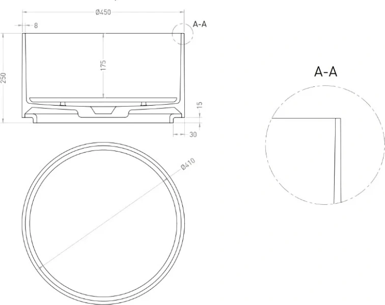 Раковина Salini Armonia Round 02 45 см из искусственного камня 130422M Staron