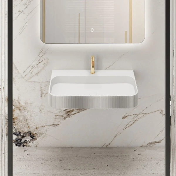 Раковина Vincea 90 см белая матовая VWB-6SG90MW Staron