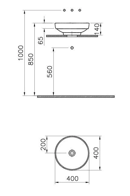 Раковина VitrA Water Jewels 40 см черная 4334B070-0016 Staron