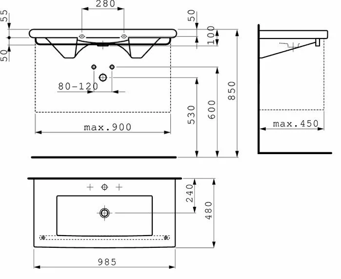 Раковина-столешница Laufen Living Style 8.1443.7