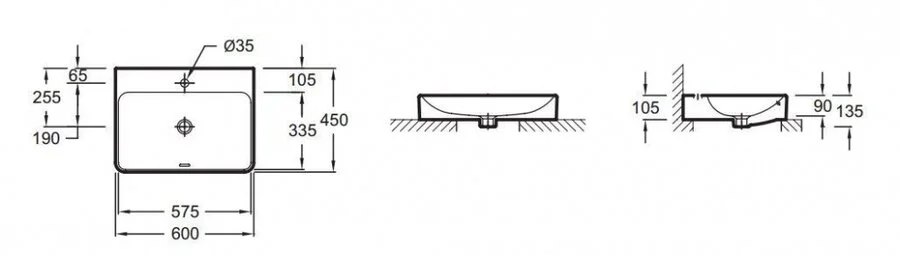Раковина Jacob Delafon Vox 60 см накладная EVD112-00
