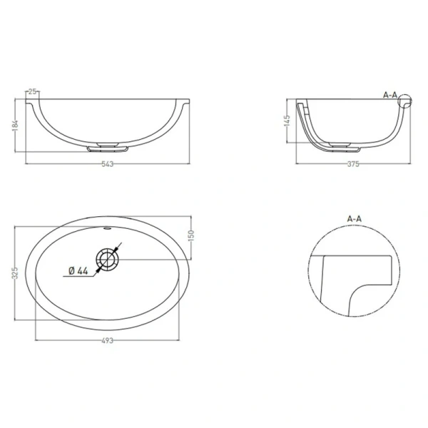 Раковина Salini Marea 12 109 56,5 см матовая 1101209M