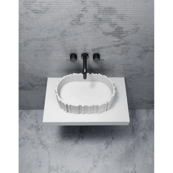 Раковина Abber Stein 56 см белая матовая AS2655