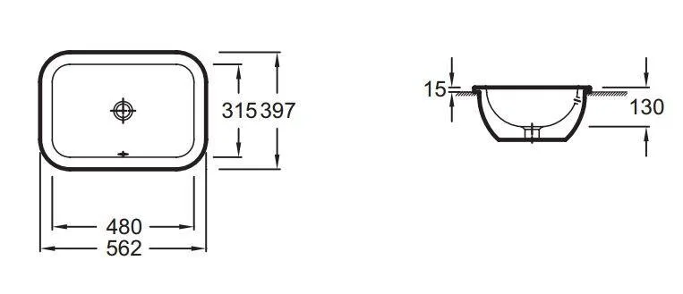 Раковина Jacob Delafon Vox 56 см встраиваемая EYB102-00