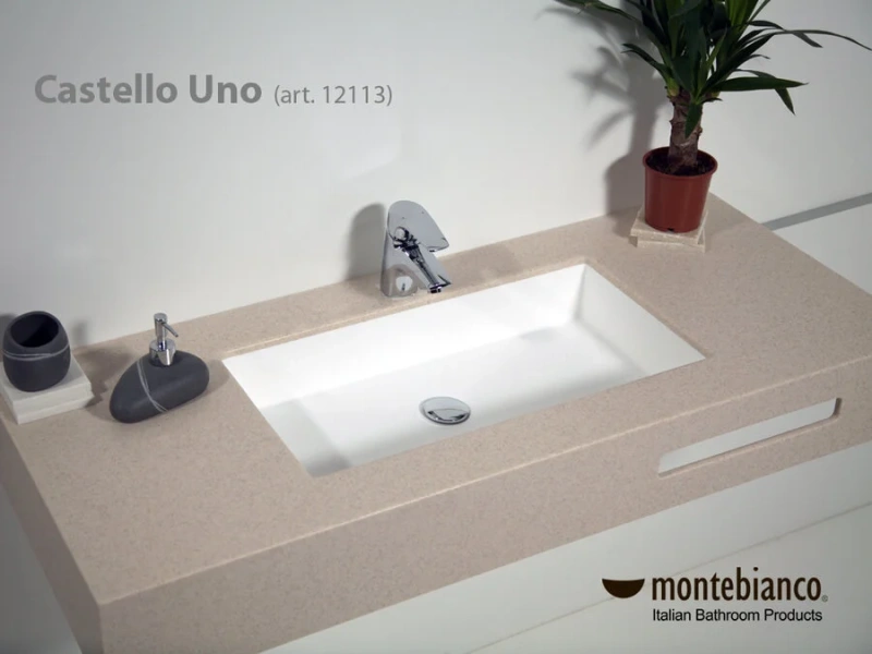 Раковина Montebianco Castello Uno 55 см белая матовая 12113 Staron