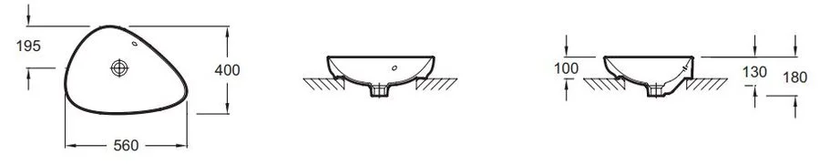 Раковина Jacob Delafon Nouvelle Vague 56 см на столешницу EVI102-00