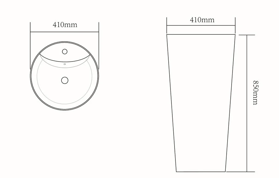 Раковина напольная SantiLine 41 см белая SL-4011