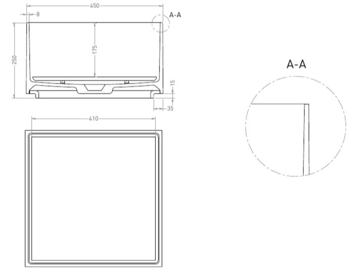 Раковина Salini Armonia Square 02 45 см квадратная 130512G