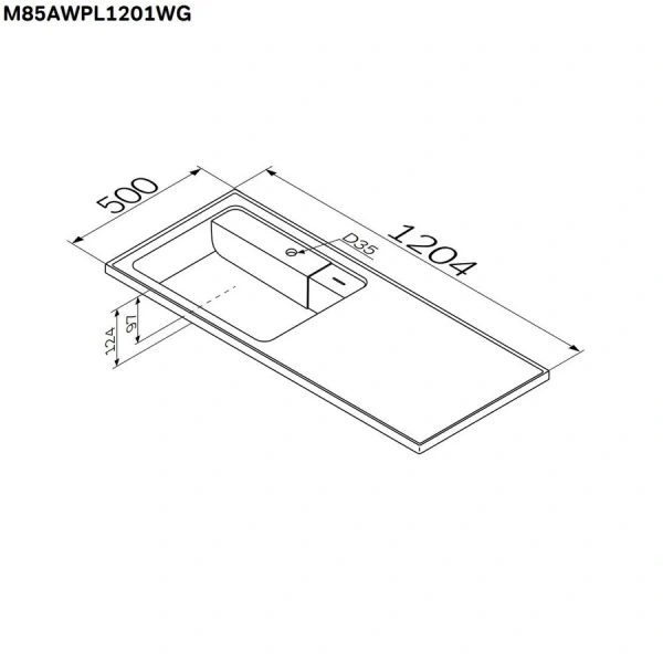 Раковина над стиральной машиной Am.Pm X-Joy M85AWP 120 см литьевой мрамор