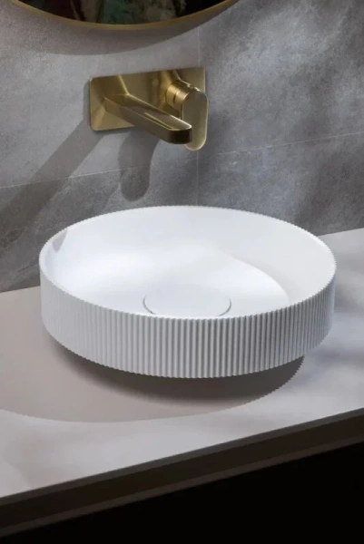 Раковина Boheme Corian 40 см белая 801-R-MW Staron