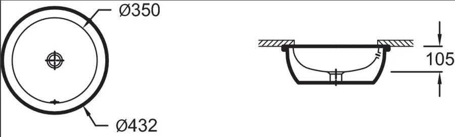 Раковина Jacob Delafon Vox 45 см встраиваемая EYM102-00