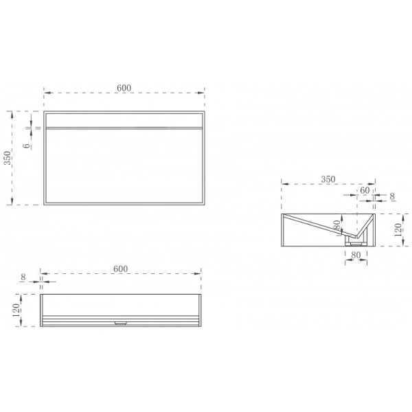 Раковина Abber Stein 60 см белая матовая AS2623