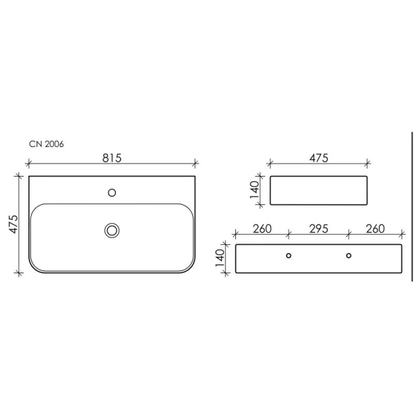 Раковина Ceramica Nova Aura 81.5 см белая CN2006