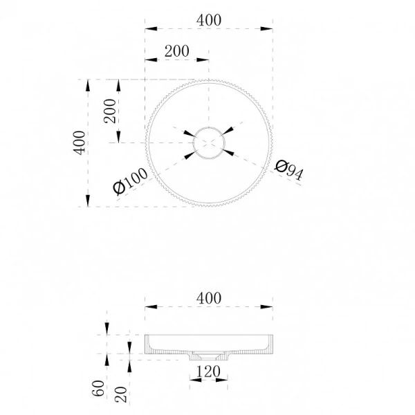 Раковина Abber Stein AS2604 40 см круглая