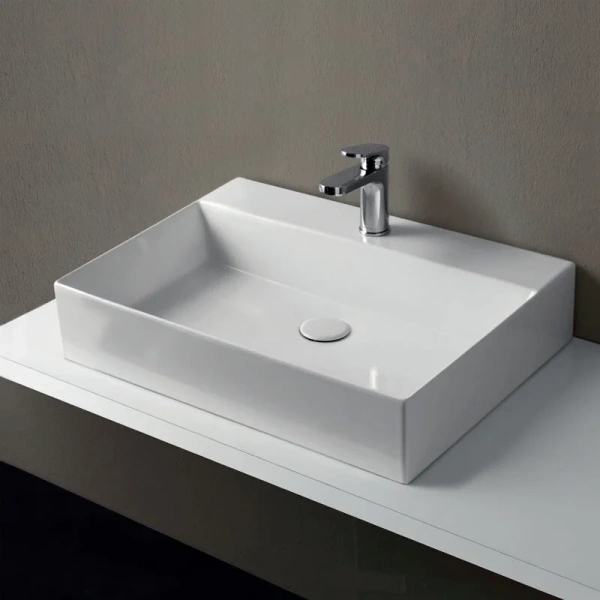 Раковина Azzurra Elegance 60 см прямоугольная ELLP060450QMBI/(EQA60M bi)*1 Staron