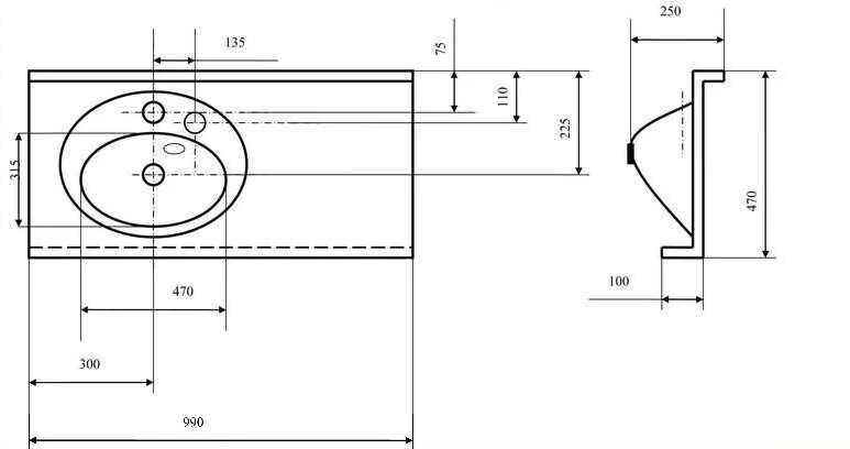 Раковина Акватон Отель 1A70073NOT01 100 см с диспенсором
