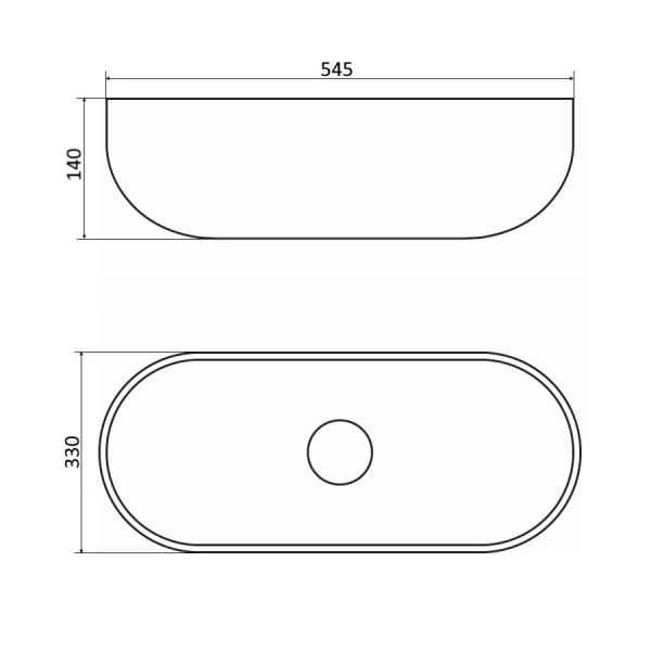 Раковина Montebianco Conca 55 см белая матовая 20142