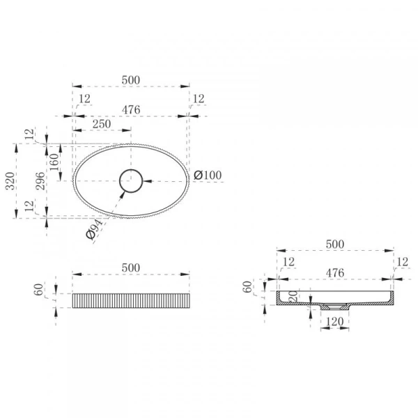 Раковина Abber Stein AS2603 50 см овальная