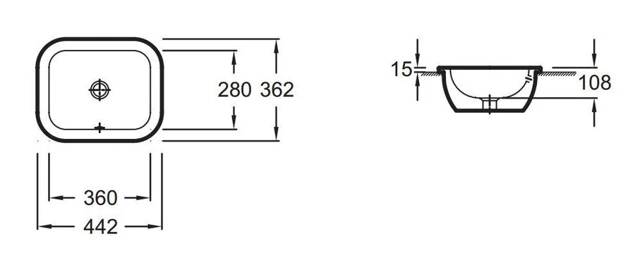 Раковина Jacob Delafon Vox 44 см встраиваемая EYD102-00