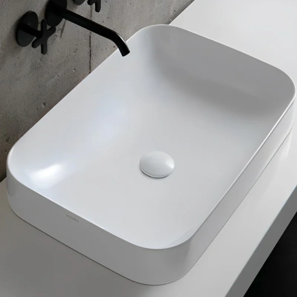 Раковина Azzurra Elegance 60 см прямоугольная ELLG060400S0BI/(ESO60 bi)*0