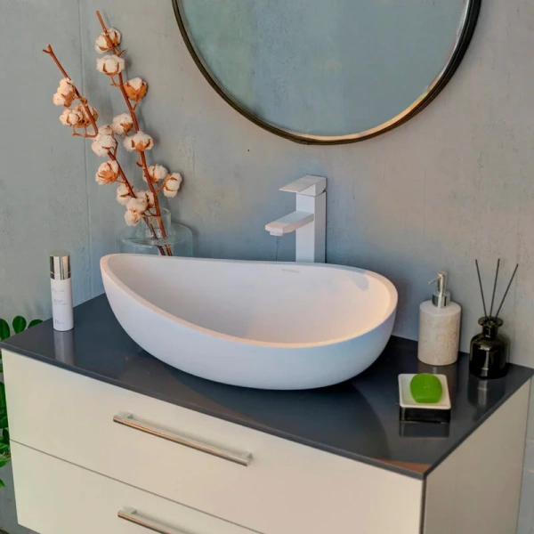 Раковина Montebianco Onda 60 см белая матовая 11020 Staron