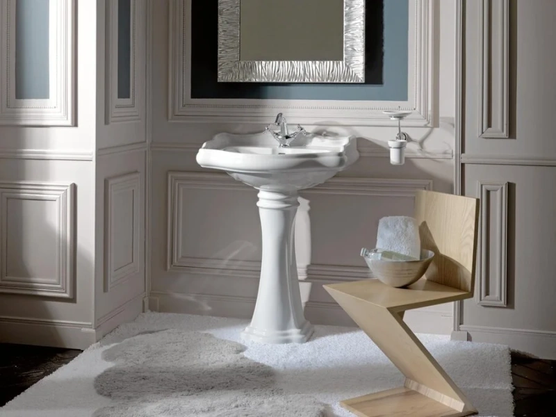 Раковина Kerasan Retro 55 см белая, с 3 отверстиями под смеситель 104501*3 Staron